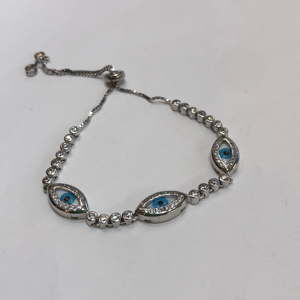 Silver Evil Eye Bracelet - image 4